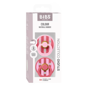 bibs sucettes colour natural block pink coral mix size m