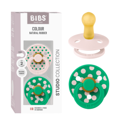 BIBS 02 SUCETTES COLOUR NATURAL PETAL CACTUS SIZE 2 6M+ 2 bibs sucettes colour natural petal cactus size m