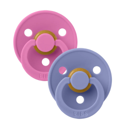 BIBS 02 SUCETTES COLOUR NATURAL RUBBER BUBBLGUM PERI SIZE 2 6M+ 2 bibs sucettes colour natural rubber bubblgum peri size m
