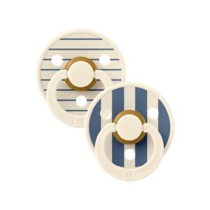 bibs sucettes natural rubber ivory steel blue mix size