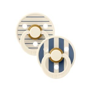 bibs sucettes natural rubber ivory steel blue mix size