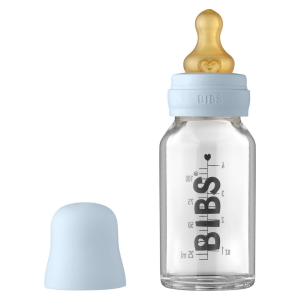 BIBS BIBERON EN VERRE BABY BLUE SET COMPLET 0M+ 110ML 3 bibs biberon en verre baby blue set complet m ml