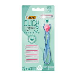 BIC CLICK 3 SOLEIL SENSITIVE RASOIRS SYSTEME FEMME BOITE DE 1 MANCHE+4 RECHARGES 2 bic click soleil sensitive rasoirs systeme femme boite de manche recharges