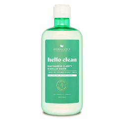 BIOBALANCE HELLO CLEAN NIACINAMIDE EAU MICELLAIRE CLARTE 500ML 2 biobalance hello clean niacinamide eau micellaire clarte ml