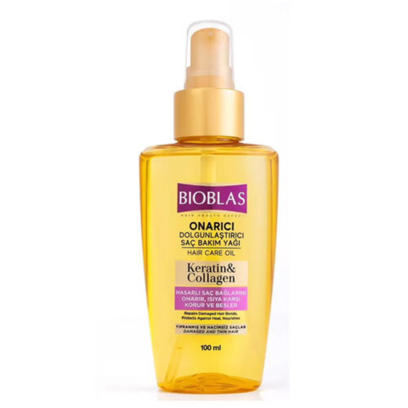 BIOBLAS HUILE DE SOIN CAPILLAIRE KERATIN ET COLLAGEN REPARATRICE 100 ML 1 bioblas huile de soin capillaire keratin et collagen reparatrice ml