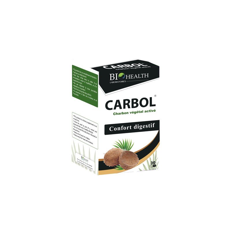 BIOHEALTH CARBOL CHARBON VEGETAL 30 GELULES 1 biohealth carbol charbon vegetal gelules