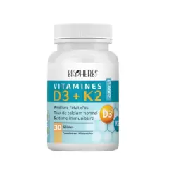 BIOHERBS VITAMINES D3+K2 30 GELULES 4 bioherbs vitamines dk gelules