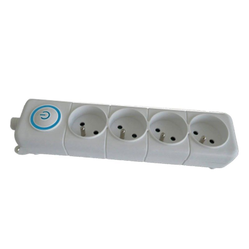 Bloc Multiprise SOMEF 4 Modules Avec Bouton poussoir 3 M - Blanc 1 bloc multiprise somef modules avec bouton poussoir m blanc