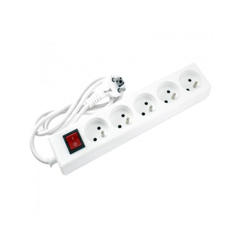 Bloc Multiprise SOMEF 5 Modules Avec Interrupteur 3 M - Blanc 1 bloc multiprise somef modules avec interrupteur m blanc