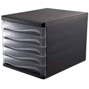 bloc tiroir ark etages noir transparent