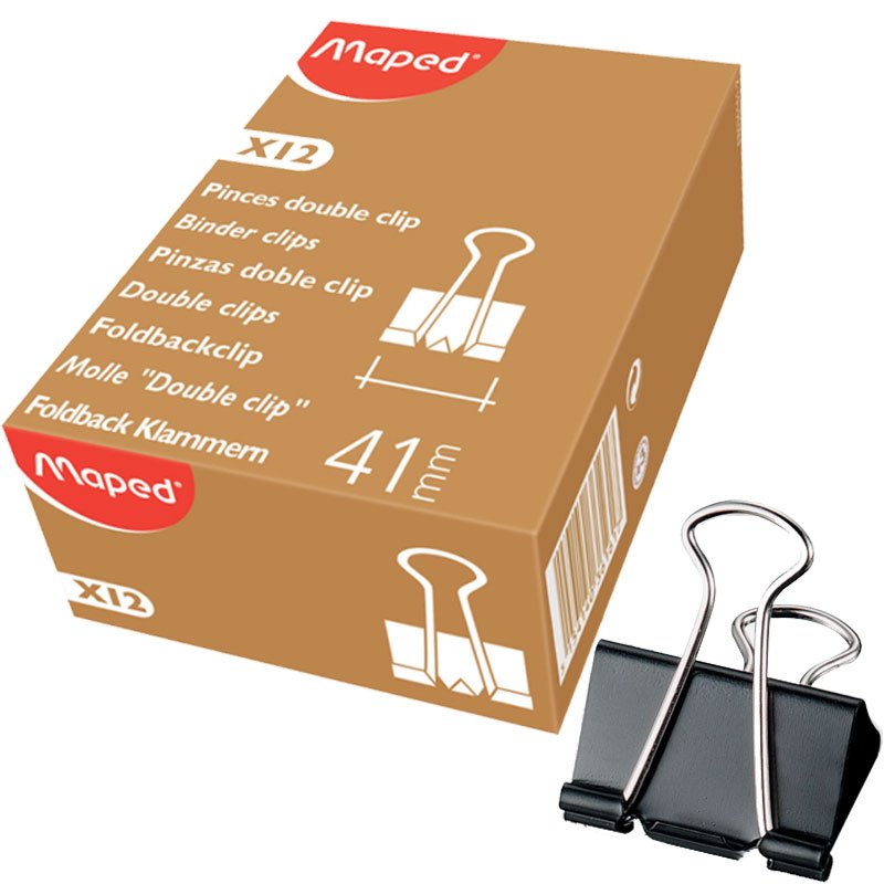 Boîte de 12 pince double clip MAPED 41mm 1 bo te de pince double clip maped mm