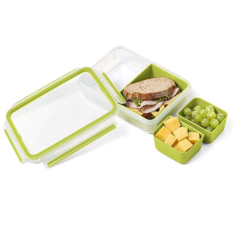 Boîte Snack TEFAL Masterseal To Go De 3 Compartiments - Vert 3 bo te snack tefal masterseal to go de compartiments vert