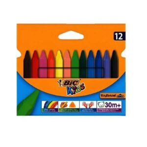 boite de crayons de cire bic kides plastidecor t
