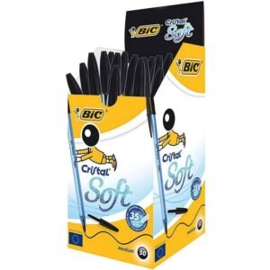 boite de stylos bic soft cristal noir