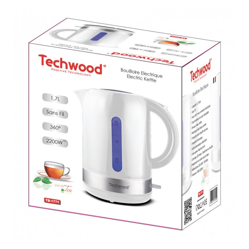 Bouilloire Sans Fil TECHWOOD TB-1771 1.7L - Blanc 2 bouilloire sans fil techwood tb