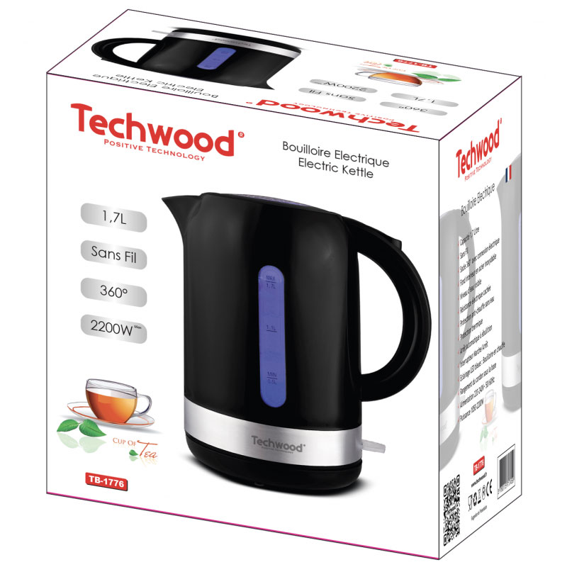 Bouilloire Sans fil TECHWOOD TB-1776 2200W - Noir 2 bouilloire sans fil techwood tb w noir