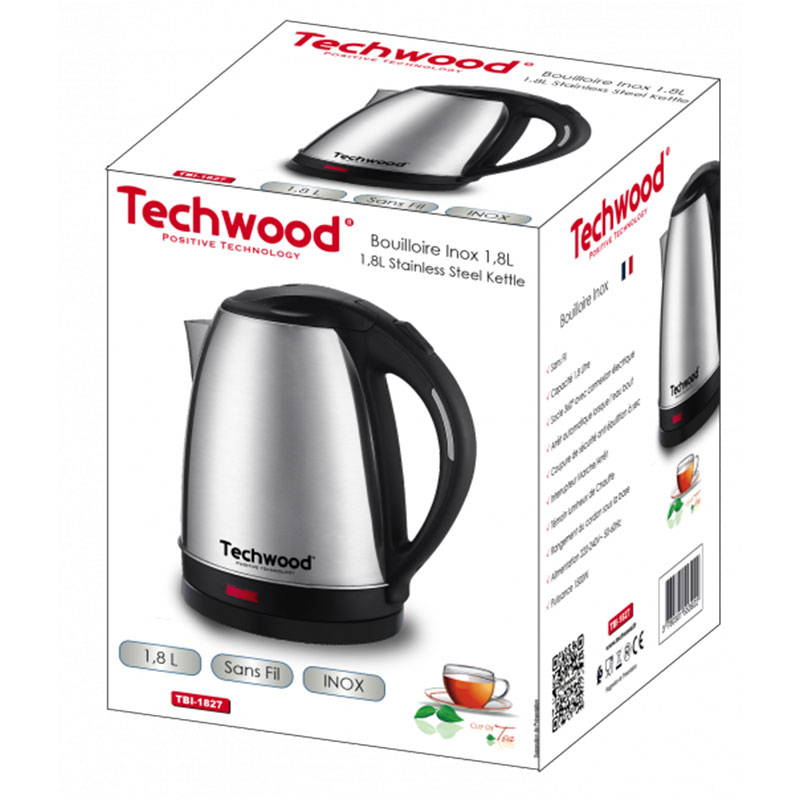 Bouilloire Sans Fil TECHWOOD TBI-1827 1.8L - Inox 2 bouilloire sans fil techwood tbi l inox