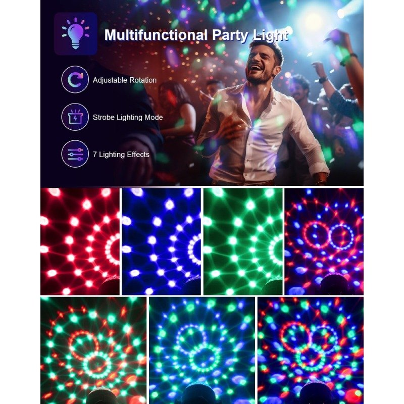 boule disco led rotative modes usb t l commande gar mois