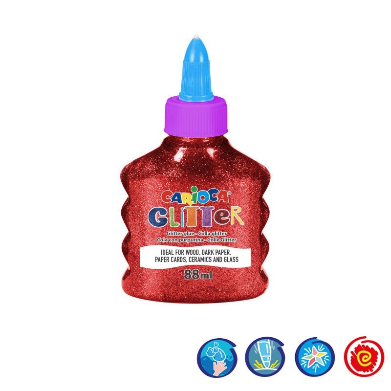 Bouteille colle Glitter CARIOCA 88ml Rouge 1 bouteille colle glitter carioca ml rouge