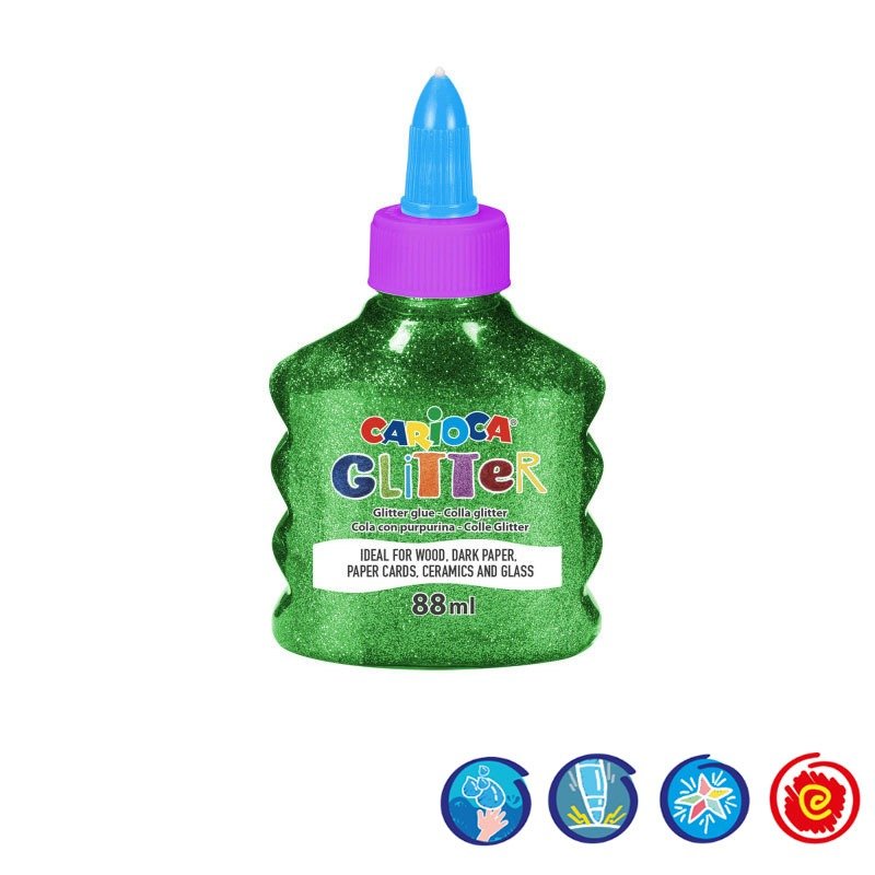 Bouteille colle Glitter CARIOCA 88ml Vert 1 bouteille colle glitter carioca ml vert