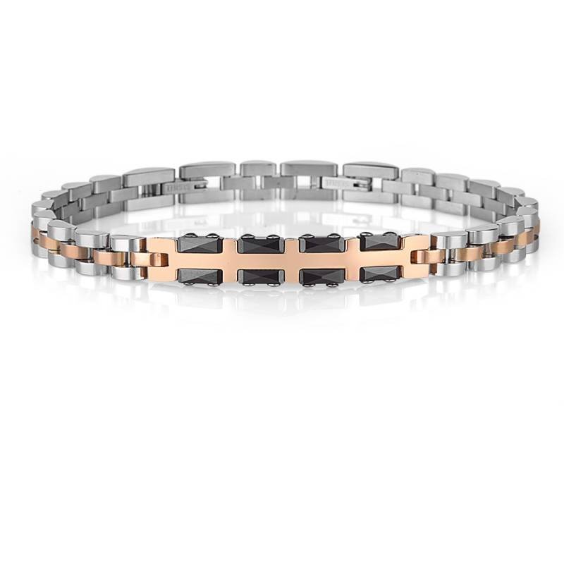 Bracelet Homme POLO SANTA BARBARA - Silver & Rose Gold 1 bracelet homme polo santa barbara silver rose gold sbj