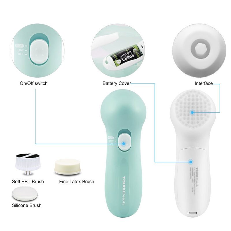 Brosse De Nettoyage Visage Electrique TOUCHBEAUTY TB-0525A - Blanc 3 brosse de nettoyage visage electrique touch tb a blanc