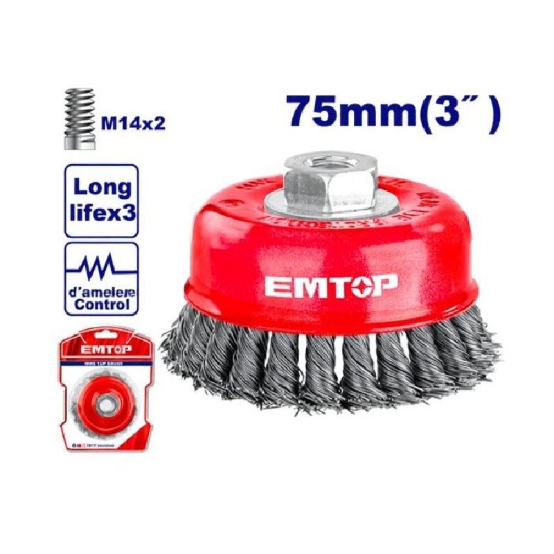 Brosse metalique EMTOP 75mm rpm12500r EWCB20755 1 brosse metalique emtop mm rpmr ewcb