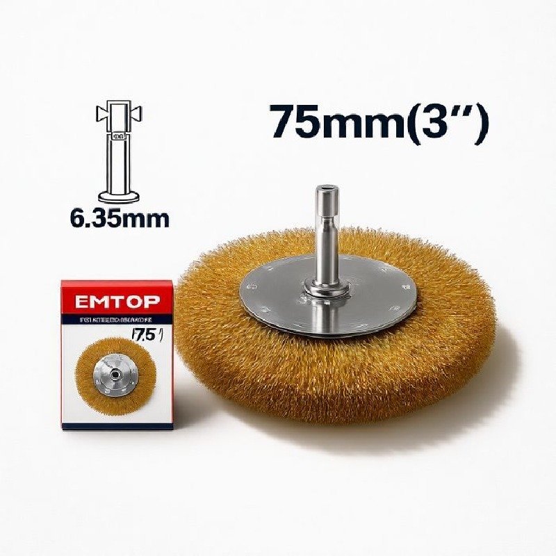 Brosse metalique EMTOP circulaire a tige EWCB40751 1 brosse metalique emtop circulaire a tige ewcb