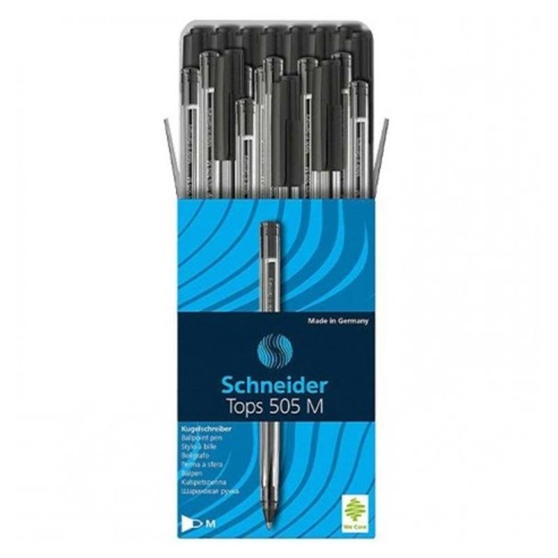 Pack de 50 Stylos à Bille Schneider Tops 505 M - Noir 1 bu bnewedit
