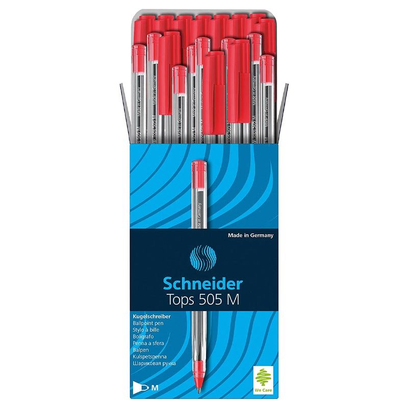 Pack de 50 Stylos à Bille SCHNEIDER Tops 505 M - Rouge 1 bu rnewedit