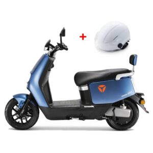 bundel scooter electrique yadea es bleu avec casque offerte