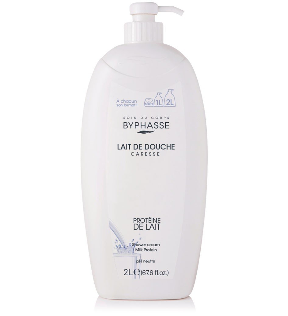 BYPHASSE CARESSE LAIT DE DOUCHE PROTEINE DE LAIT 2L 1 byphasse caresse lait de douche proteine de lait l