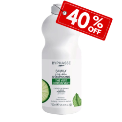 BYPHASSE FAMILY SHAMPOOING THE VERT CITRON VERT CHEVEUX GRAS 750ML (-40%) 2 byphasse family shampooing the vert citron vert cheveux gras ml