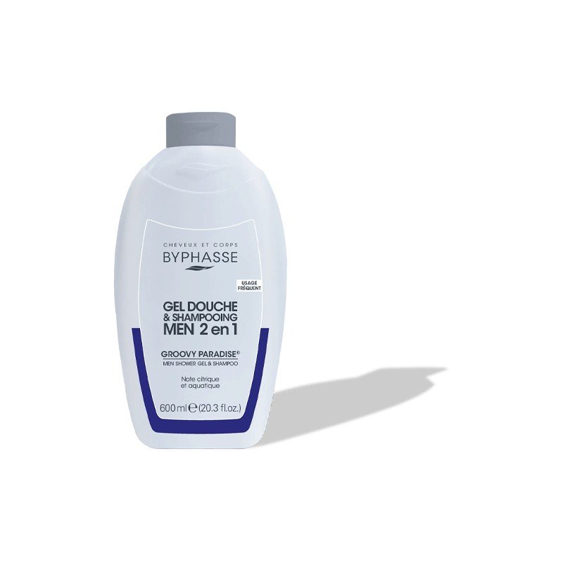 BYPHASSE GEL DOUCHE-SHAMPOOING 2 EN 1 GROOVY PARADISE MEN 600ML 1 byphasse gel douche shampooing en groovy paradise men ml