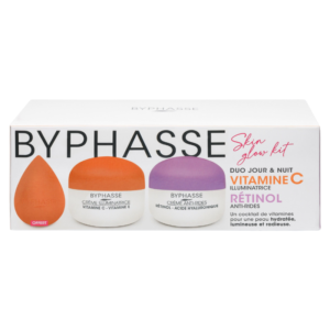 byphasse kit skin glow cremes vitamine c ml et retinol mlbeauty blender offert