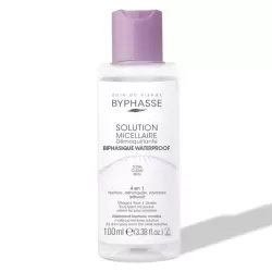 BYPHASSE SOLUTION MICELLAIRE DEMAQUILLANTE 4EN1 BIPHASIQUE WATERPROOF 100ML 4 byphasse solution micellaire demaquillante en biphasique waterproof ml
