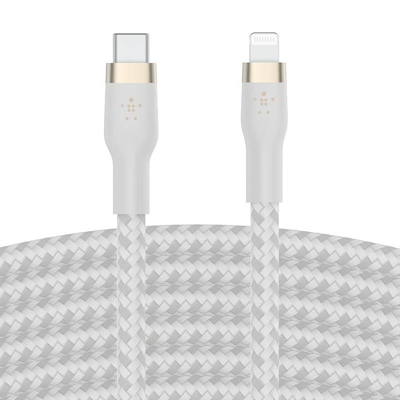 Câble De Charge BELKIN 2en1 USB-C Vers USB-C et Lightning - Blanc 2 cable de charge belkin en usb c vers usb c et lightning blanc x
