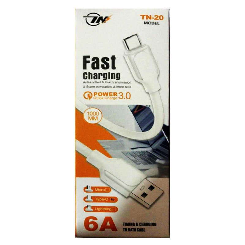 Câble De Charge TN20 USB-A Vers Type-C - Blanc 2 cable de charge tn usb a vers type c blanc