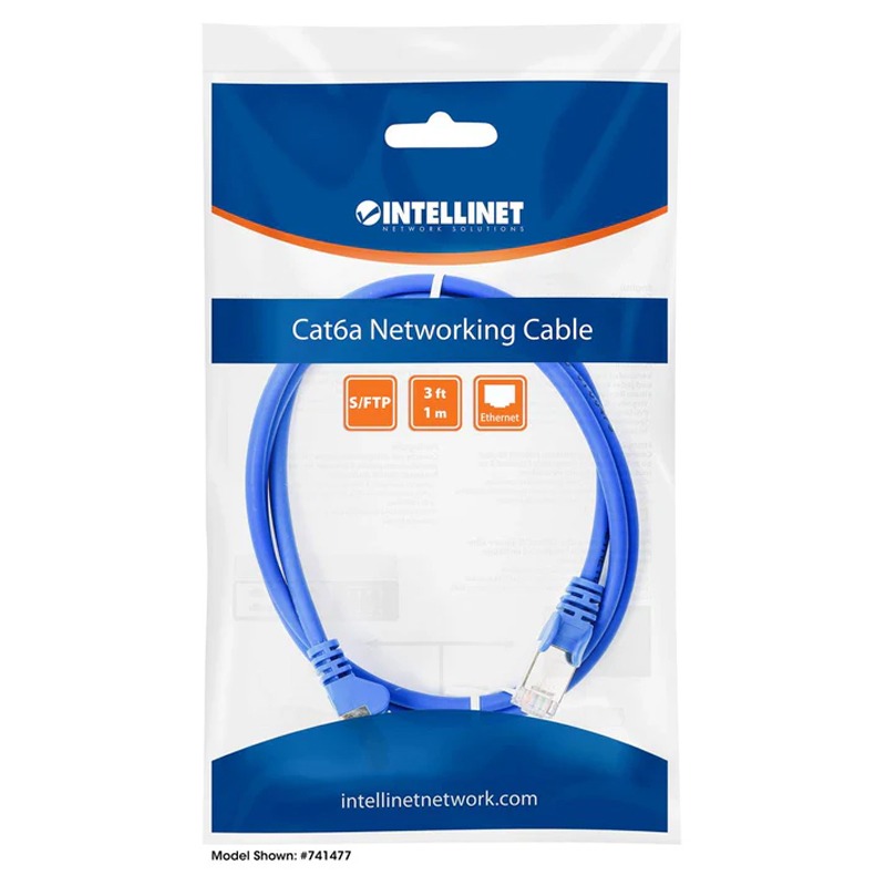 Câble Réseau INTELLINET STFP Cat 6A RJ45 1M - Bleu 4 cable reseau intellinet stfp cat a rj m bleu w