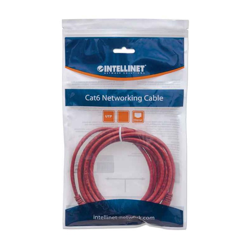Câble Réseau INTELLINET UTP Cat 6 RJ45 1M - Rouge 2 cable reseau intellinet utp cat rj m rouge x