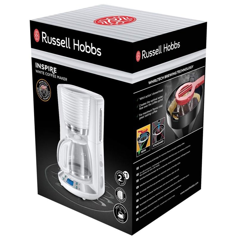 Cafetière Électrique RUSSELL HOBBS Inspire 1.25L - Blanc 4 cafeti re lectrique russell hobbs inspire l blanc