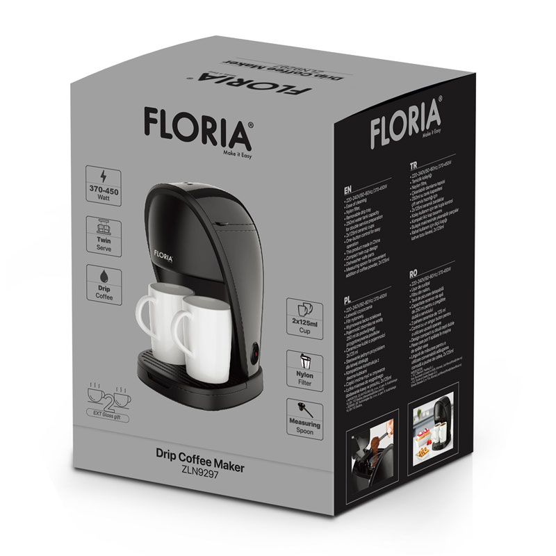 Cafetière Électrique FLORIA ZLN9297 250ml - Noir 3 cafeti re lectrique floria zln ml noir