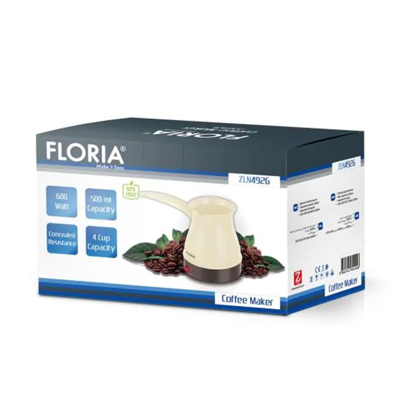 Cafetière Électrique Turc FLORIA ZLN4926 600W - Beige 2 cafetiere electrique turc floria zln w beige v