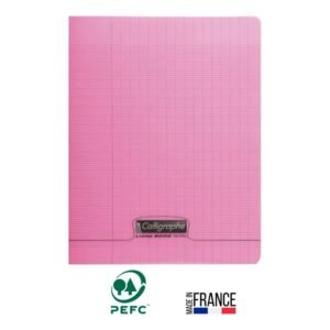 cahier piqure calligraphe pages seyes gr x cm rose