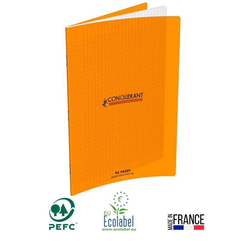 Cahier Piqûre CONQUERANT 96 Pages 90 Gr Seyès 17x22 cm - Orange 1 cahier piqure conquerant pages gr seyes x cm orange