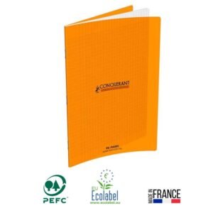 cahier piqure conquerant pages gr seyes x cm orange