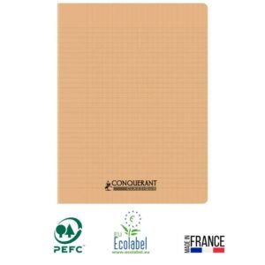 cahier piqure conquerant pages seyes gr x cm pastel abricot