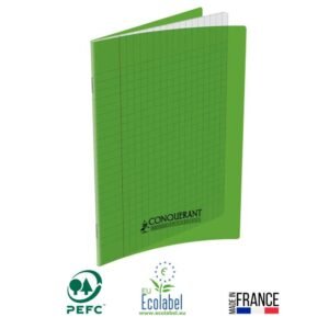 cahier piqure conquerant pages seyes gr x cm vert
