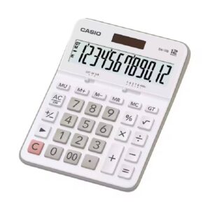 calculatrice casio chiffres avec pile solaire blanc