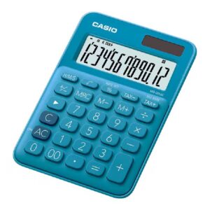 calculatrice casio chiffres avec taxe pile solaire bleu